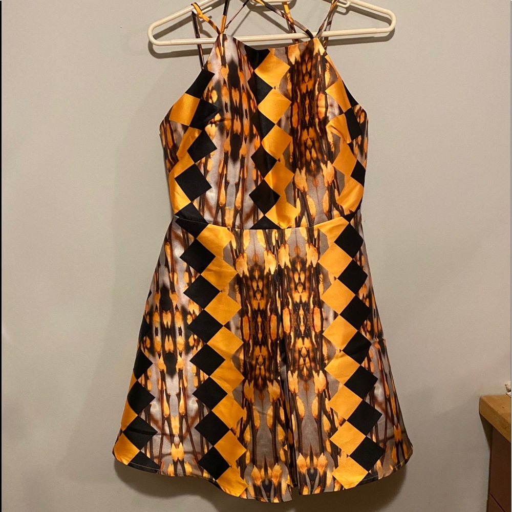 A-line party dress with open back